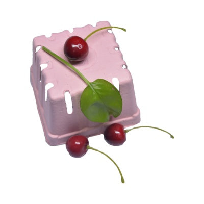 Biodegradable 1 pint custom color paper pulp cherry package basket