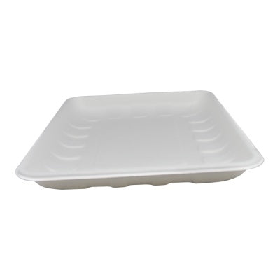 Bagasse pulp biodegradable paper fruit tray 10.9*8 inch