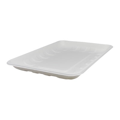 Bagasse pulp biodegradable paper fruit tray 10.9*8 inch