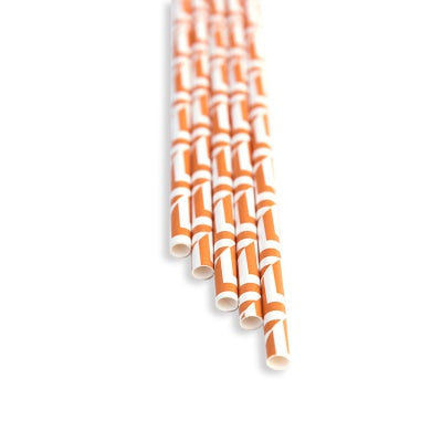 Compostable custom pattern paper straw