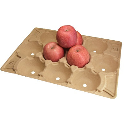 Paper pulp biodegradable 10 holes fruit tray for apples