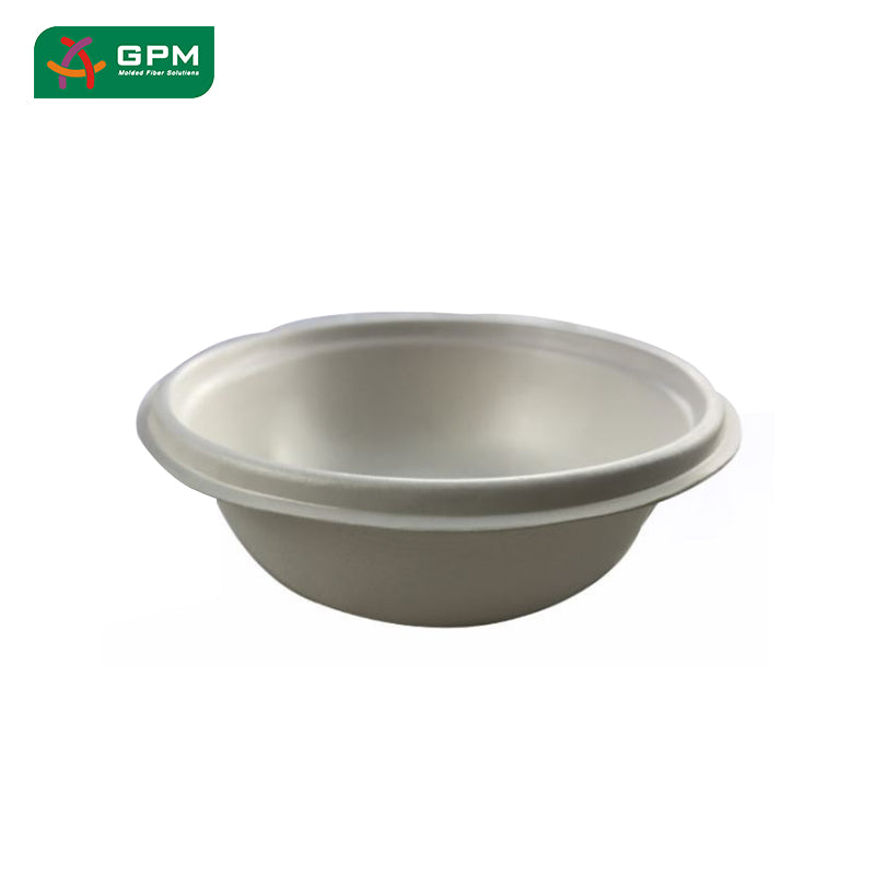 Sugarcane 100% biodegradable pulp food bowl 24oz with PE lamination