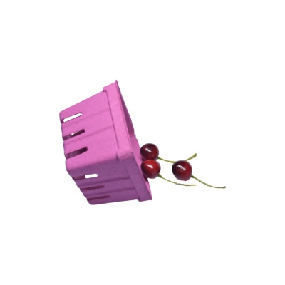 Biodegradable 1 pint custom color paper pulp cherry package basket