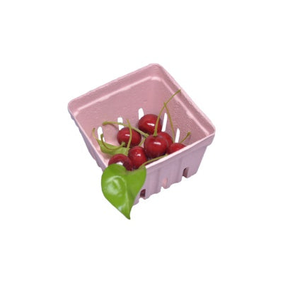Biodegradable 1 pint custom color paper pulp cherry package basket